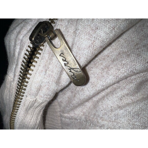 LS Ayres Zip Up Vest Mens Small Cream Cowl Neck Wool Blend Argentina Warm Preppy - Picture 6 of 10